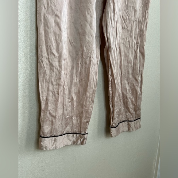 SilkSilky $119 Women's Pure Silk Short Sleeve Button Up Pajamas Set Pink Size M - Picture 10 of 12